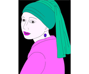 スマホ版塗り絵ゲーム真珠の耳飾りの少女